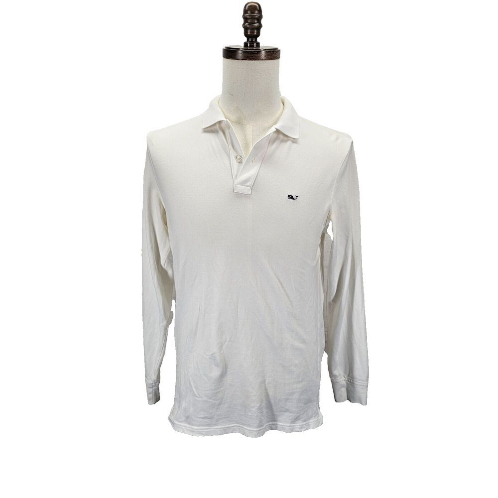 Vineyard Vines Polo Shirt‎ Men's XS Long Sleeve Collared Embroidered Logo White